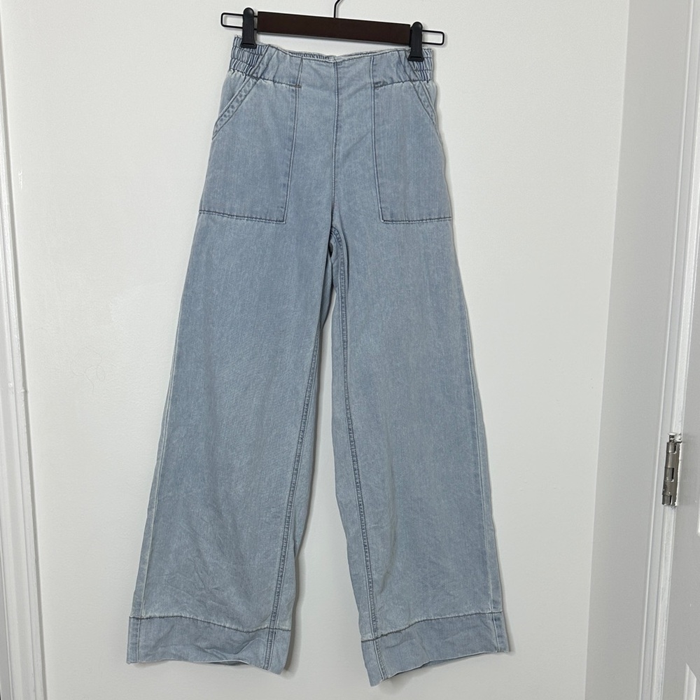 Light Blue Wide-Leg Jeans